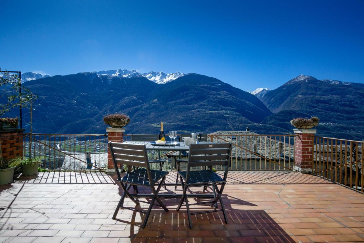 Panoramic Apartment Italian Alps Valtellina Near Sondrio, Tirano Poggiridenti Exterior photo