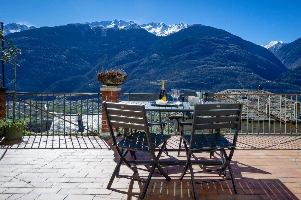 Panoramic Apartment Italian Alps Valtellina Near Sondrio, Tirano Poggiridenti Exterior photo