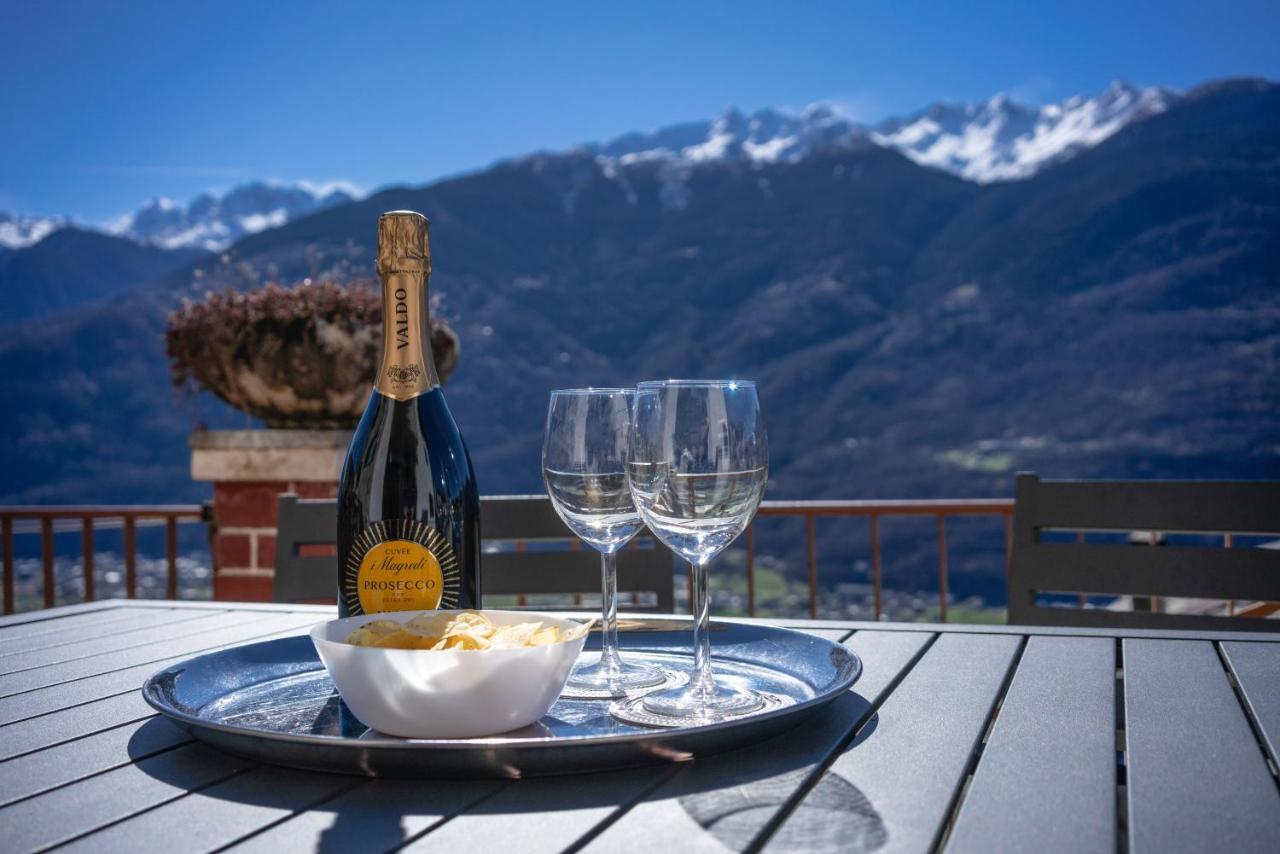 Panoramic Apartment Italian Alps Valtellina Near Sondrio, Tirano Poggiridenti Exterior photo